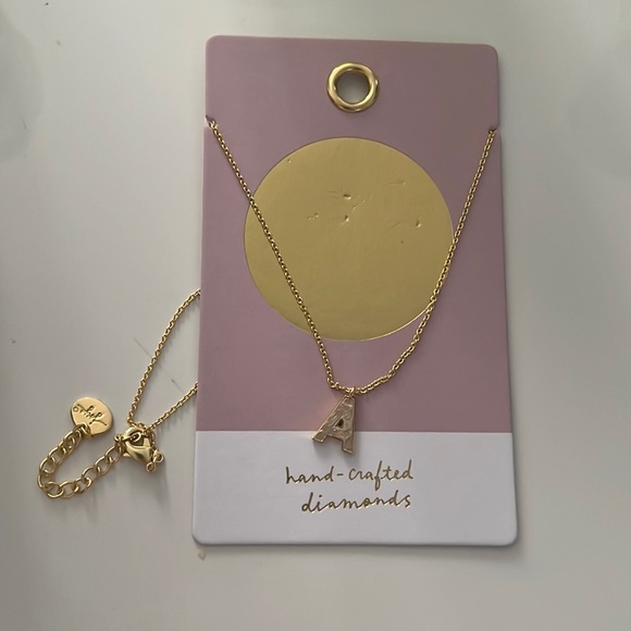 NWT anthro gold plated sterling silver monogram necklace - Picture 2 of 5